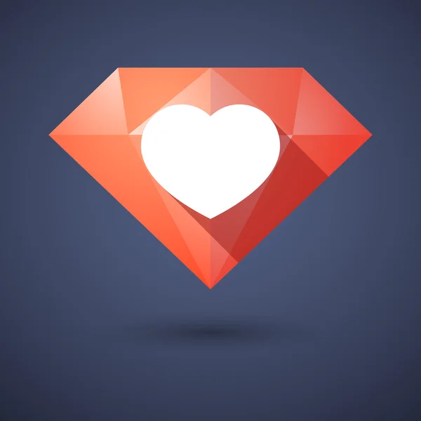 Kosočtvercovou ikonu s velkým srdcem — Stockový vektor