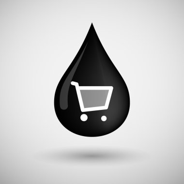 Bir alışveriş sepeti ile yağ damla simgesi
