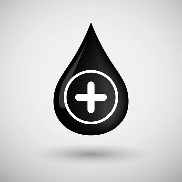 Oil drop icon with a sum sign — Stock Vector