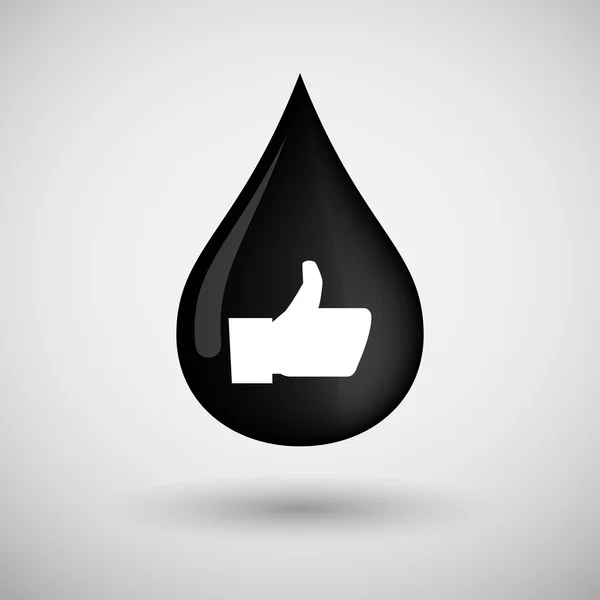 Oil drop icon with a hand — Stock Vector