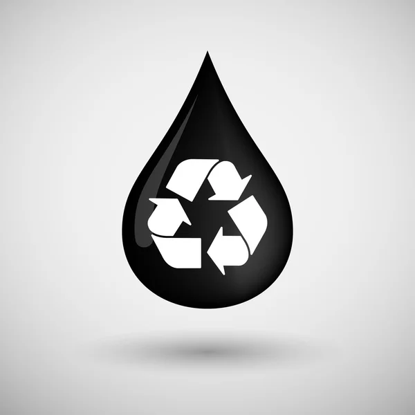 Oil drop icon with a recycle sign — Stock Vector