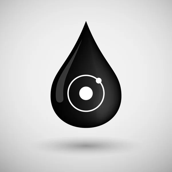 Oil drop icon with an atom — Stock Vector