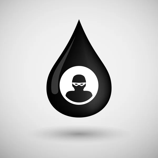 Yağ damla simgesi bir hırsız ile