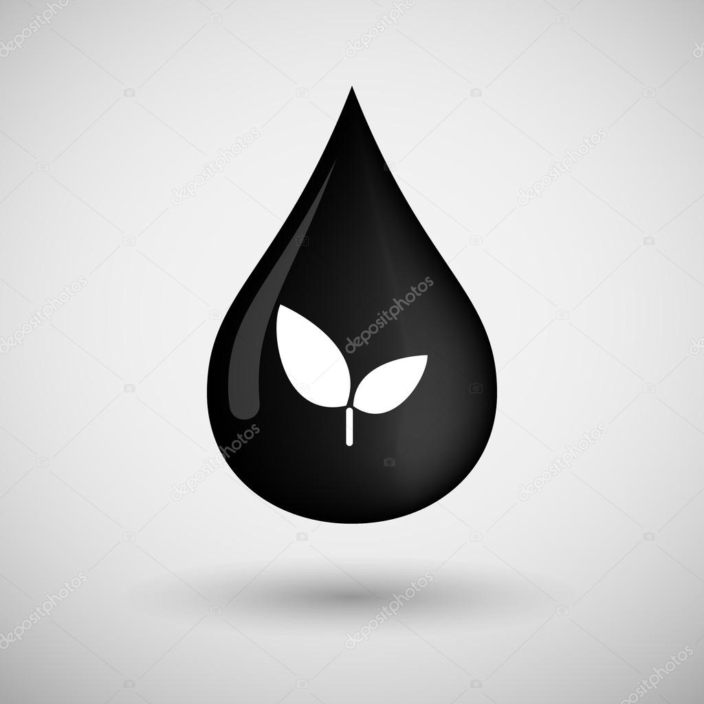 Oil drop icon with a plant