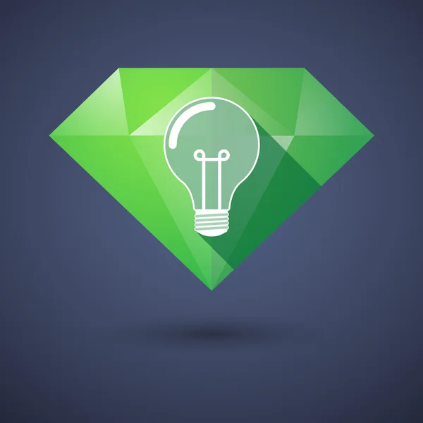 Diamond icon with a light bulb — Stock Vector