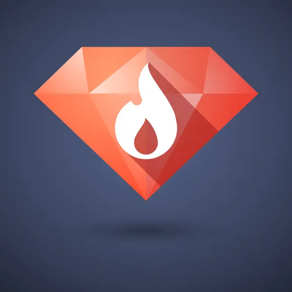 Diamond icon with a flame — Stock Vector