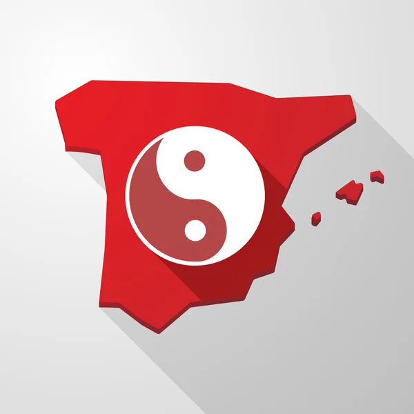 Spanje pictogram met een ying yang — Stockvector