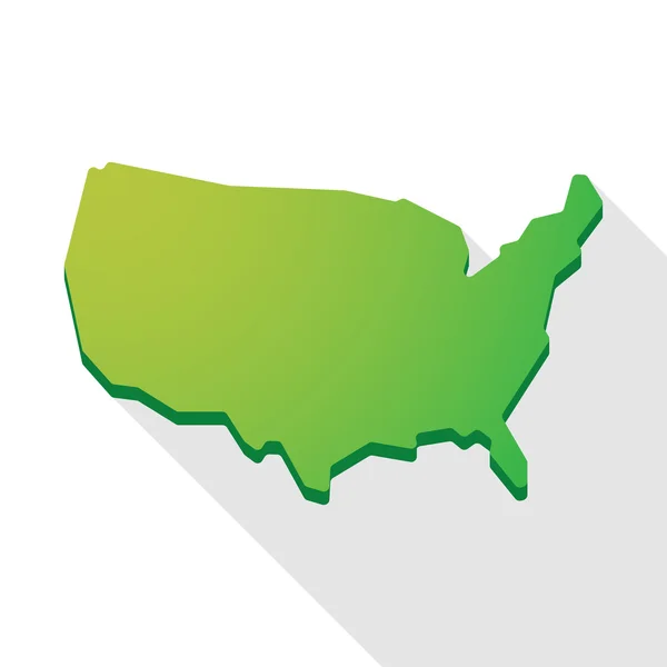 Green  USA map icon — Stock Vector