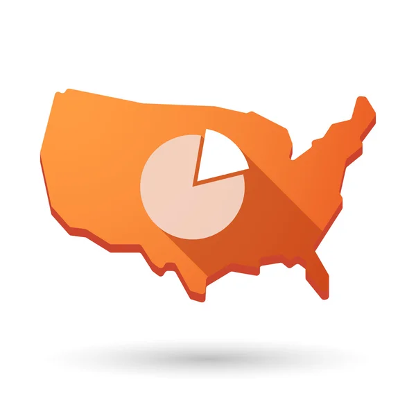 Icono de mapa de EE.UU. con un gráfico circular — Archivo Imágenes Vectoriales