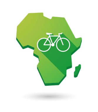 Afrika kıta harita simgesini bir bisiklet ile