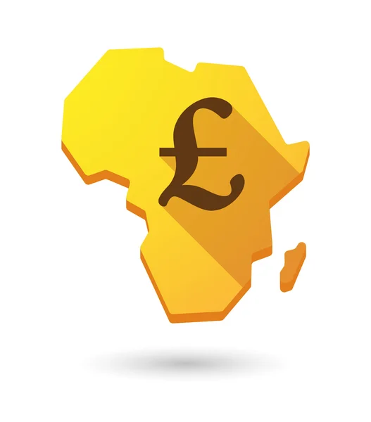 Afrika-Karte mit einem Währungszeichen — Stockvektor