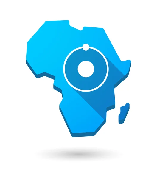 Africa continent map icon with an atom — Stock Vector