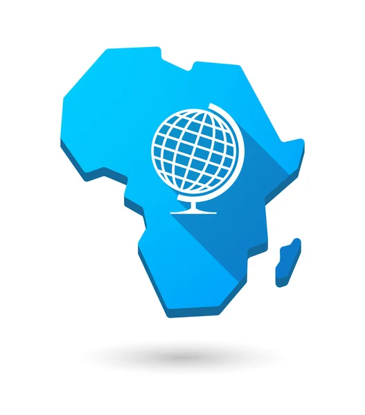 Africa continent map icon with a world globe — Stock Vector