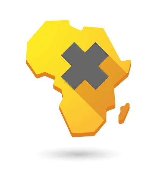 Afrika continent Kaartpictogram met een irriterende stof teken — Stockvector