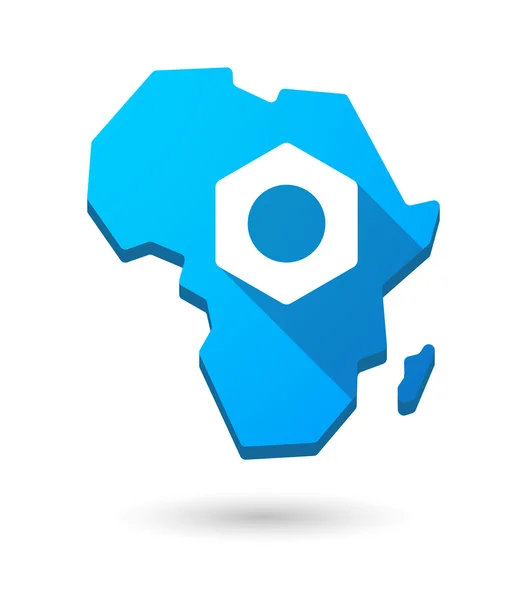 Afrika continent Kaartpictogram met moer — Stockvector