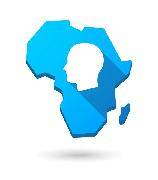 Afrika-Landkarte-Ikone mit Männerkopf — Stockvektor