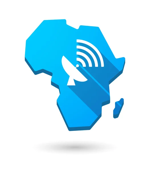 Africa continent map icon with an antenna — Stock Vector