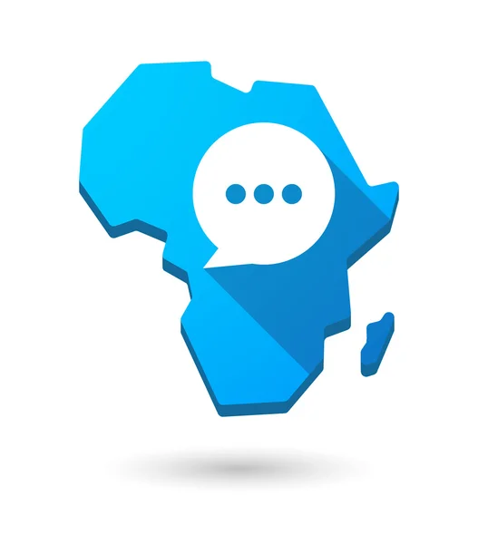 Komik bir balon ile Afrika kıta harita simgesi — Stok Vektör