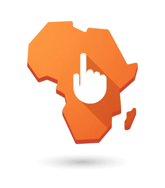 Afrika continent Kaartpictogram met een hand — Stockvector