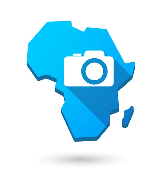 Ikona kontynent Mapa Afryki z aparatu fotograficznego — Wektor stockowy