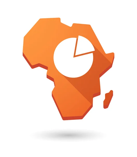 Africa continent map icon with a pie chart — Stock Vector