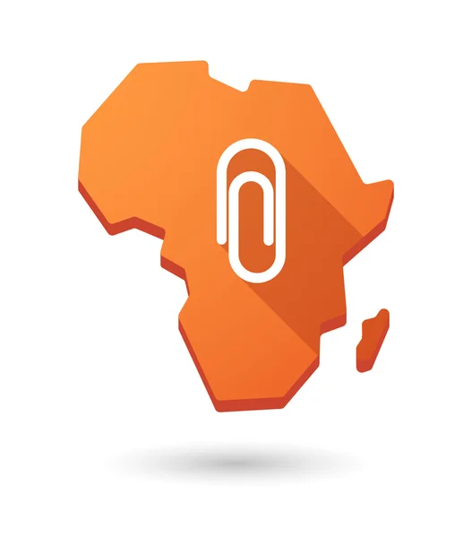 Afrika continent Kaartpictogram met een clip — Stockvector