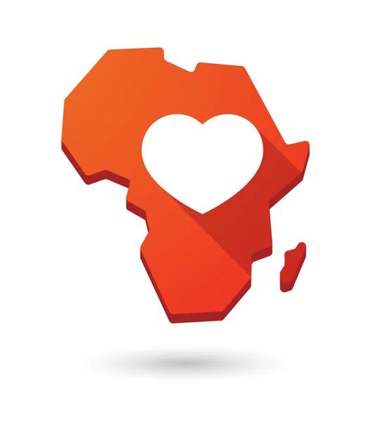 Afrika continent Kaartpictogram met een hart — Stockvector