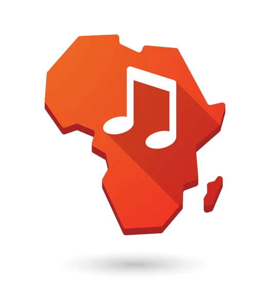 Afrika continent Kaartpictogram met een opmerking muziek — Stockvector