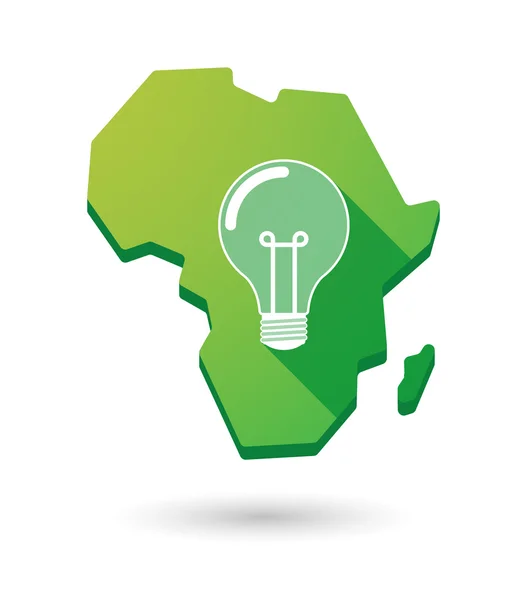 Ikona kontynent Mapa Afryki z żarówki — Wektor stockowy