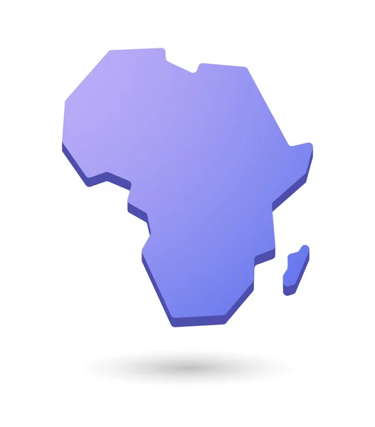 Purple Africa continent map icon — Stock Vector