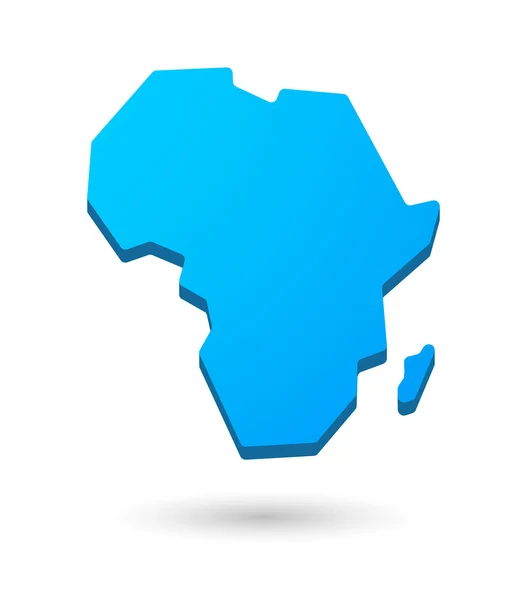 Blauwe Afrika continent Kaartpictogram — Stockvector