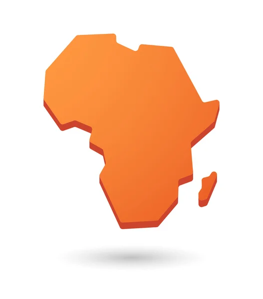 Pomarańczowy ikona kontynent Mapa Afryki — Wektor stockowy