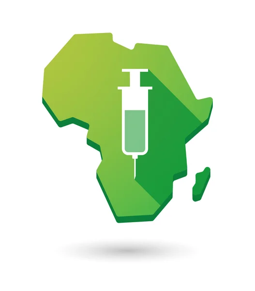 Ikona kontynent Mapa Afryki z strzykawki — Wektor stockowy