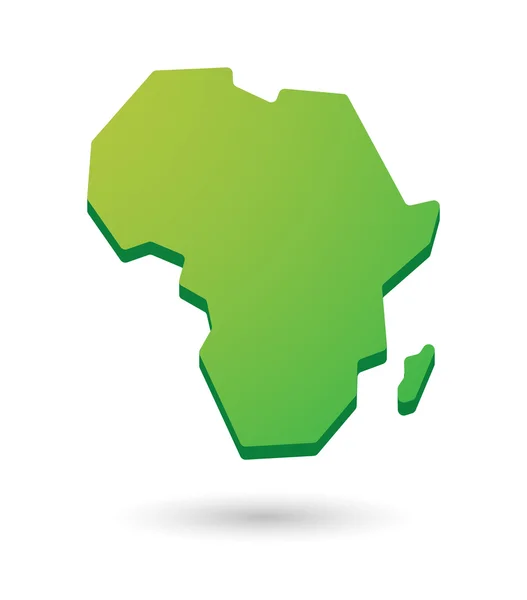 África verde ícone mapa continente — Vetor de Stock