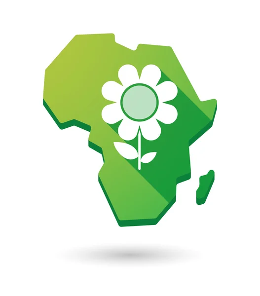 Ikona kontynent Mapa Afryki z kwiatem — Wektor stockowy