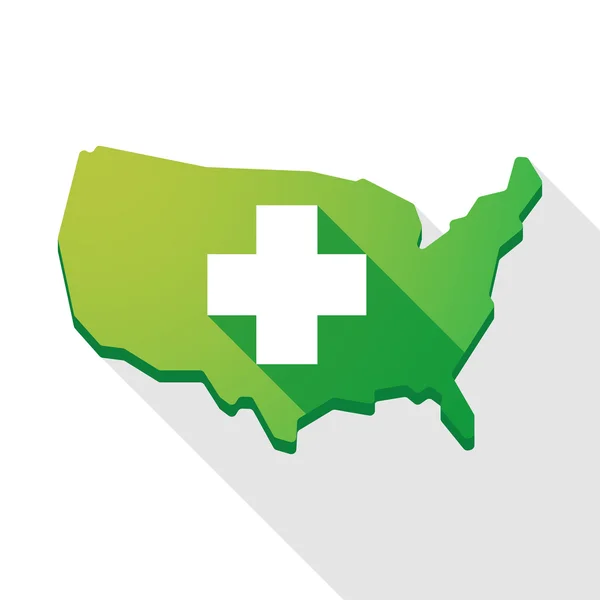 USA map icon with a pharmacy sign — Stock Vector