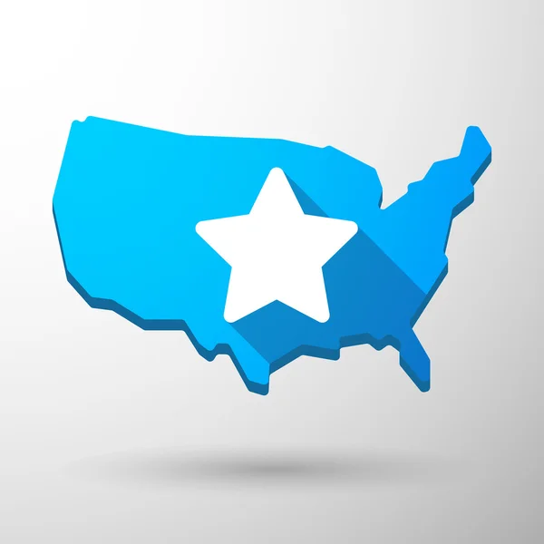 Usa map icon mit einem Stern — Stockvektor