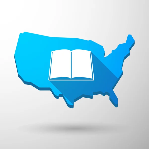 EE.UU. mapa icono con un libro — Archivo Imágenes Vectoriales