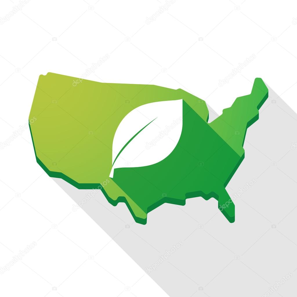 USA map icon with a leaf