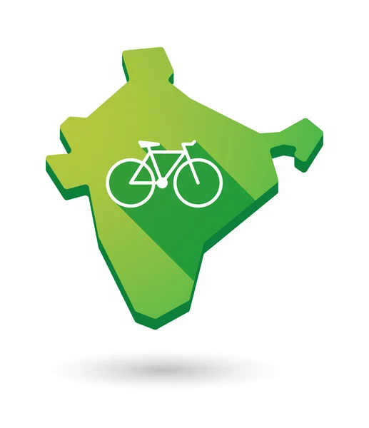 Inde icône de carte avec un vélo — Image vectorielle