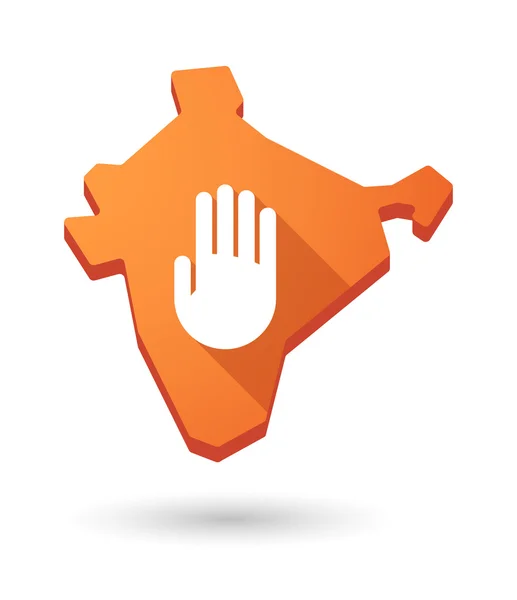 India Kaartpictogram met een hand — Stockvector