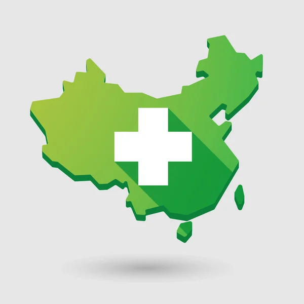 China Kaartpictogram met een apotheek teken — Stockvector