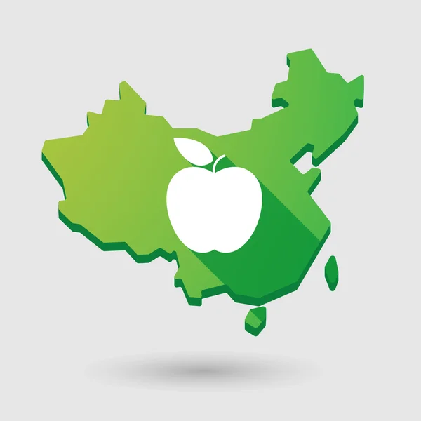 China Kaartpictogram met een fruit — Stockvector