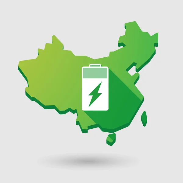 China Kaartpictogram met een batterij — Stockvector