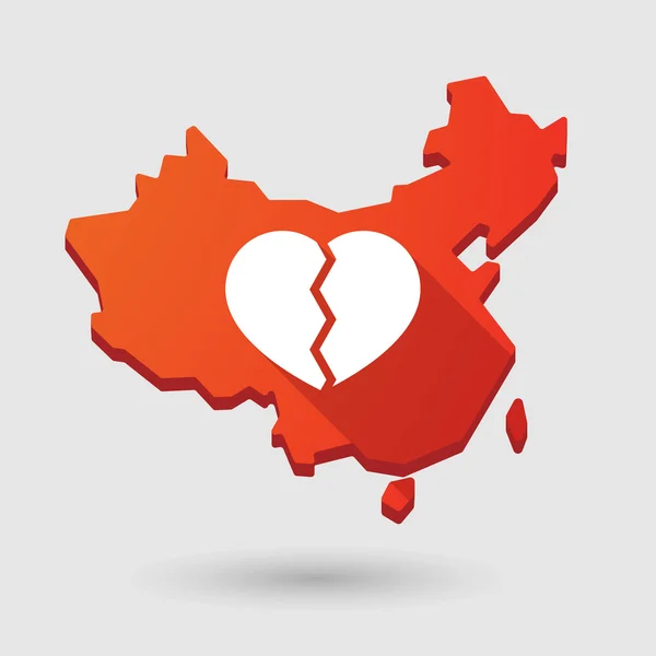 China mapa icono con un corazón — Archivo Imágenes Vectoriales