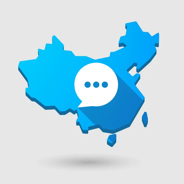 China map icon with a comic balloon — Stock Vector