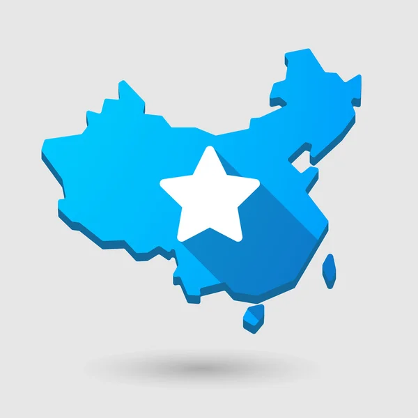 China map icon with a star — Stock Vector