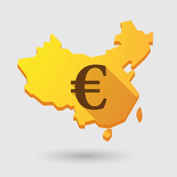 Kína megjelenítése ikonra a pénznem jele — Stock Vector