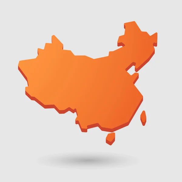 Oranje China Kaartpictogram — Stockvector