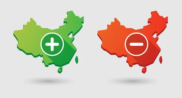 China map math signs icon set — Stock Vector